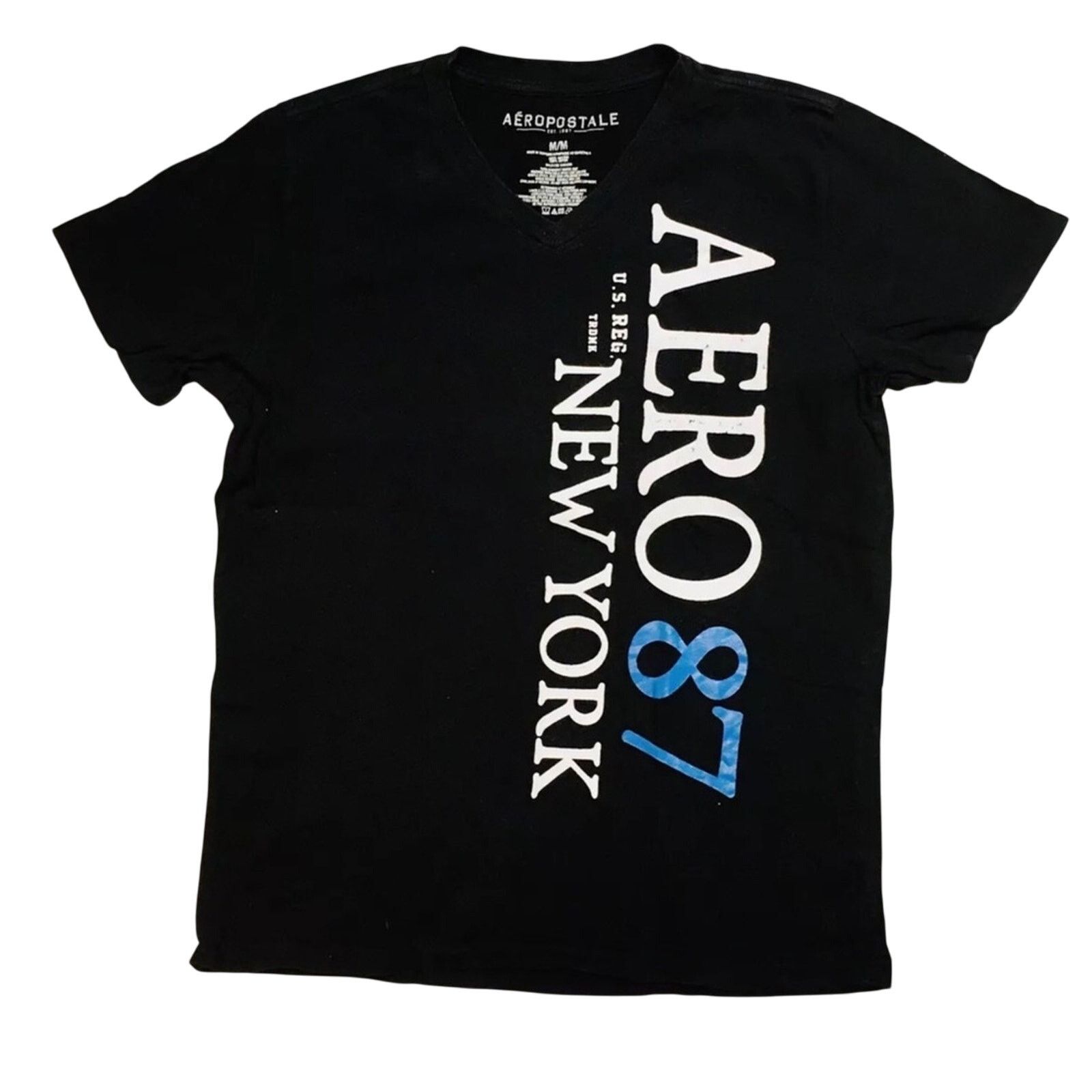 Aeropostale Vertical Aero 87 Graphic Tee Size M Size US M / EU 48-50 / 2 - 1 Thumbnail