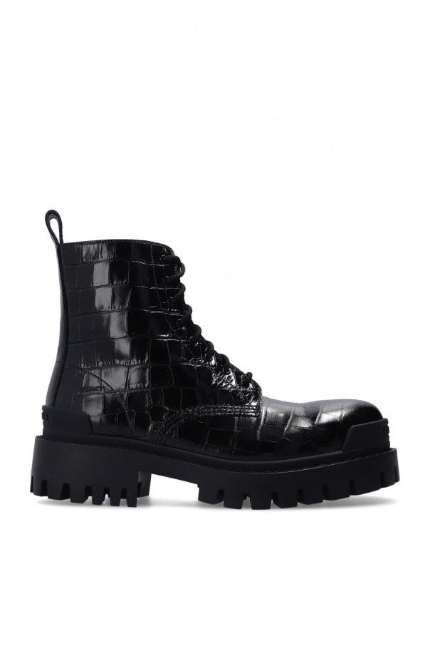 Balenciaga o1mt1gz0924 Strike 20mm Lace- Up Boot in Black Size US 5 / IT 35 - 1 Thumbnail