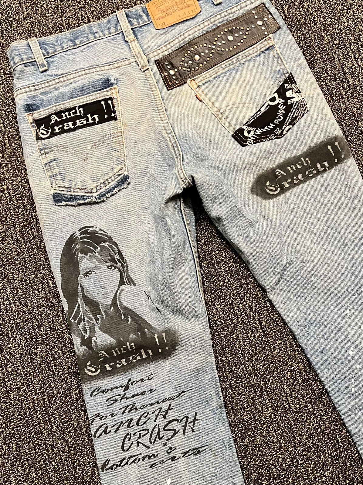 If Six Was Nine × Japanese Brand × Vintage 90's Vintage Custom AnchCrash Levi's 517 Bootcut Denim Size US 34 / EU 50 - 3 Thumbnail