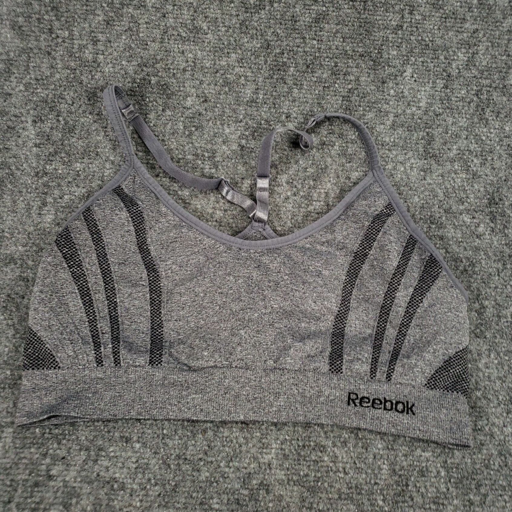 Reebok Womens Sports Bra Xs Extra Small Gray Pullover Unpadded Wireless Training Active in Grey