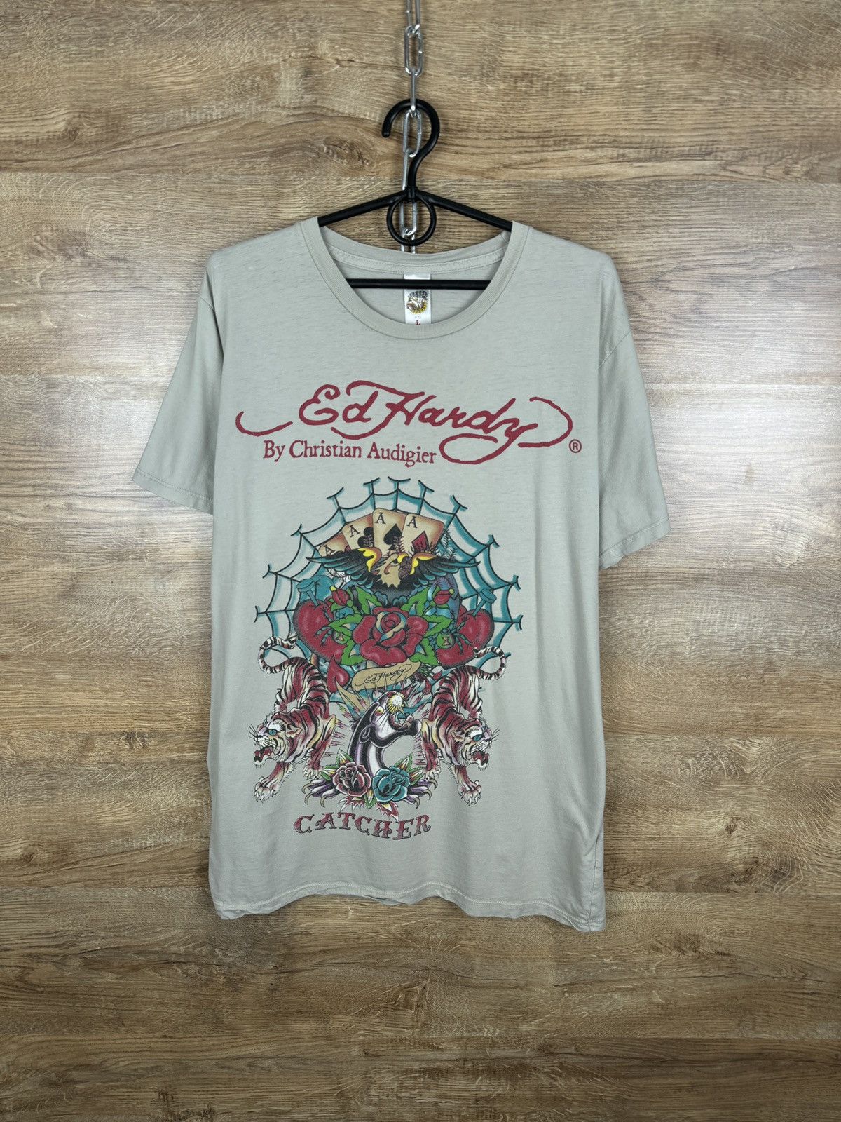 Christian Audigier Mens Vintage Ed Hardy by Christian Audigier T-shirt tee rare Size US L / EU 52-54 / 3 - 1 Thumbnail