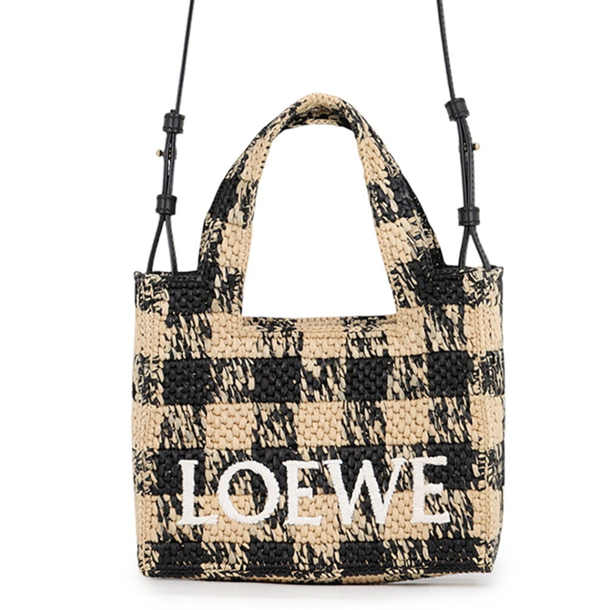 Loewe Loewe Font Tote Mini Raffia Handbag ALF1V46X10 LOEWE 2-way Shoulder Bag Black Women's Size ONE SIZE - 1 Thumbnail