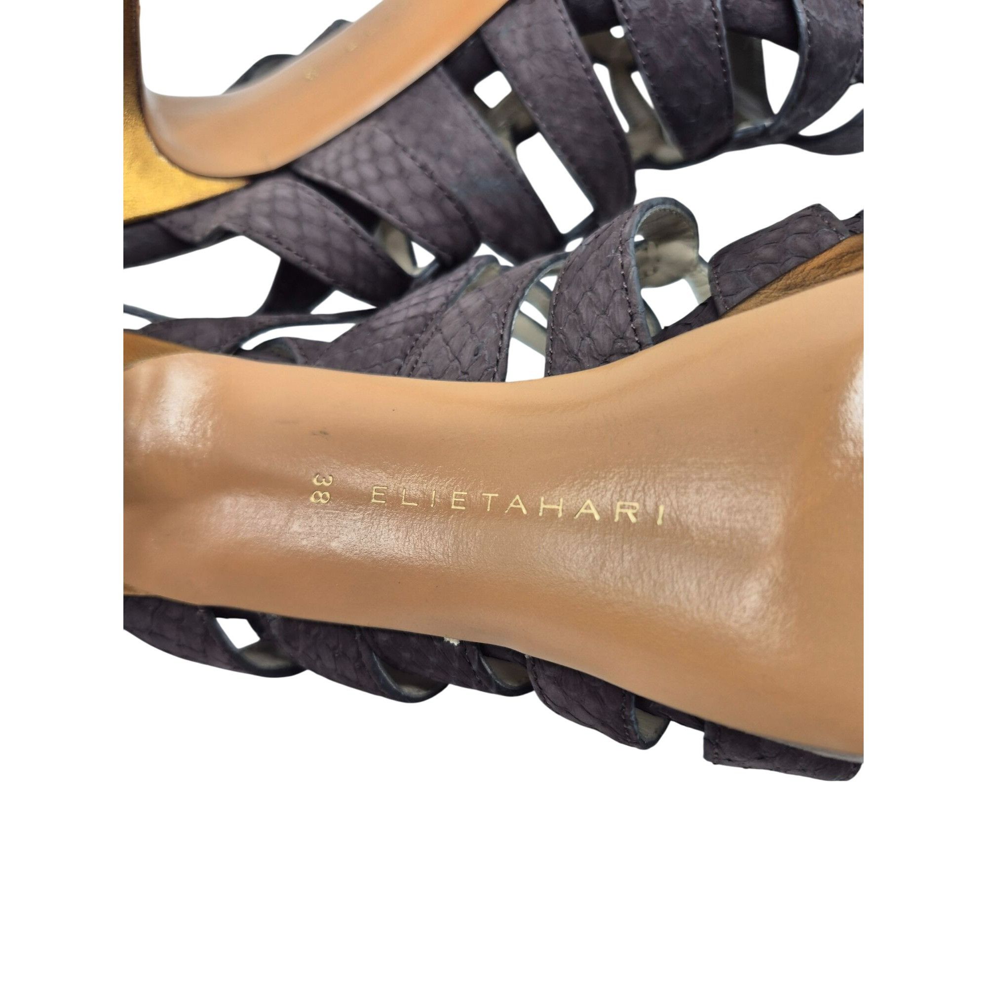 Elie Tahari Elie Tahari Meredith Wedge Suede Heeled Sandals Brown 8 Size US 8 / IT 38 - 9 Thumbnail