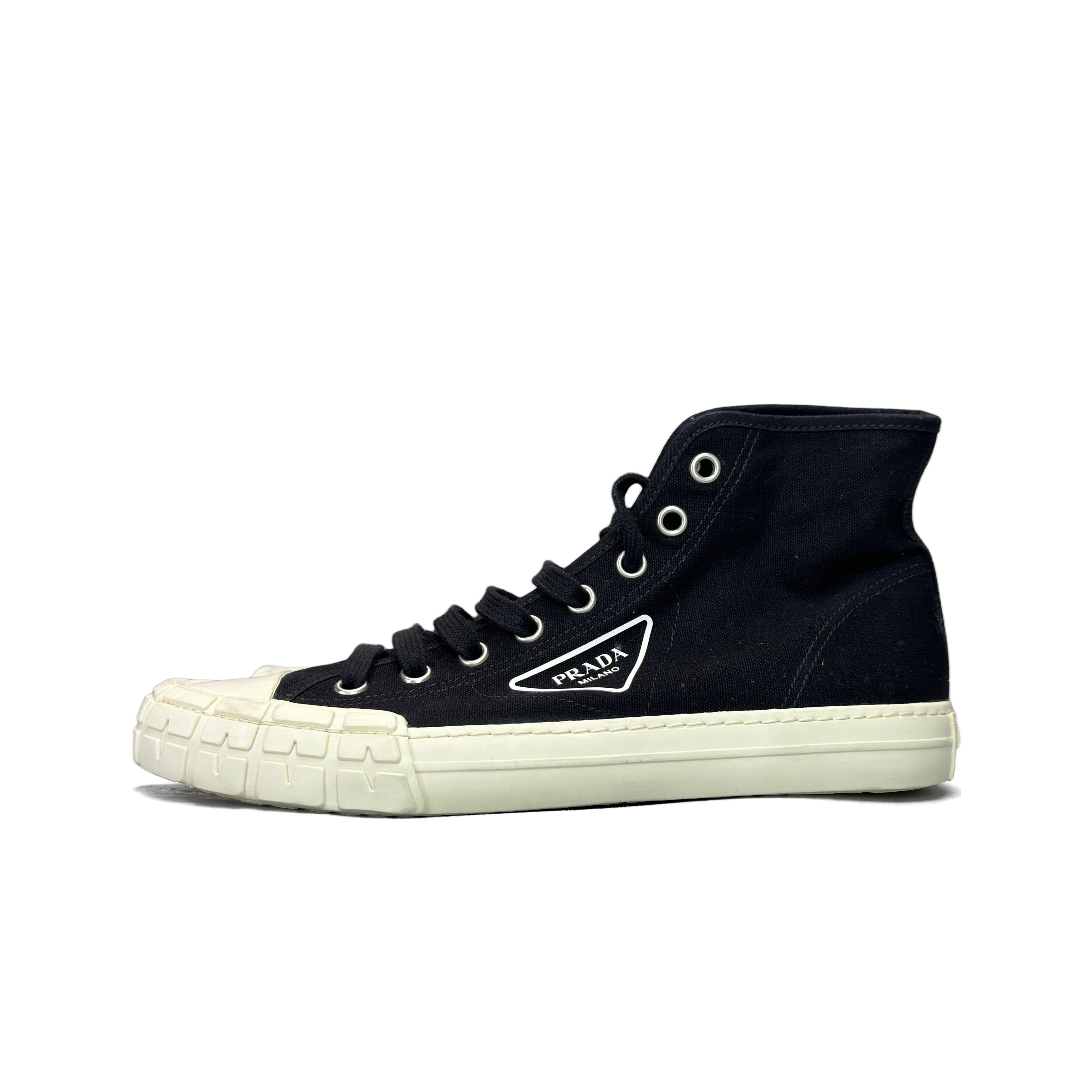 Prada Prada Canvas Wheel Vulc High Top Sneakers Size 10 Size US 10 / EU 43 - 1 Thumbnail