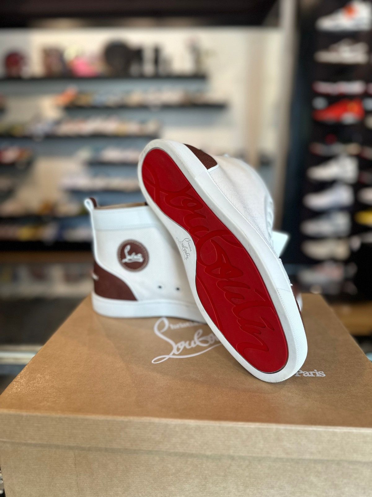Christian Louboutin Louboutin White/Brown High Top Clean OG Size 43 Size US 10 / EU 43 - 4 Thumbnail