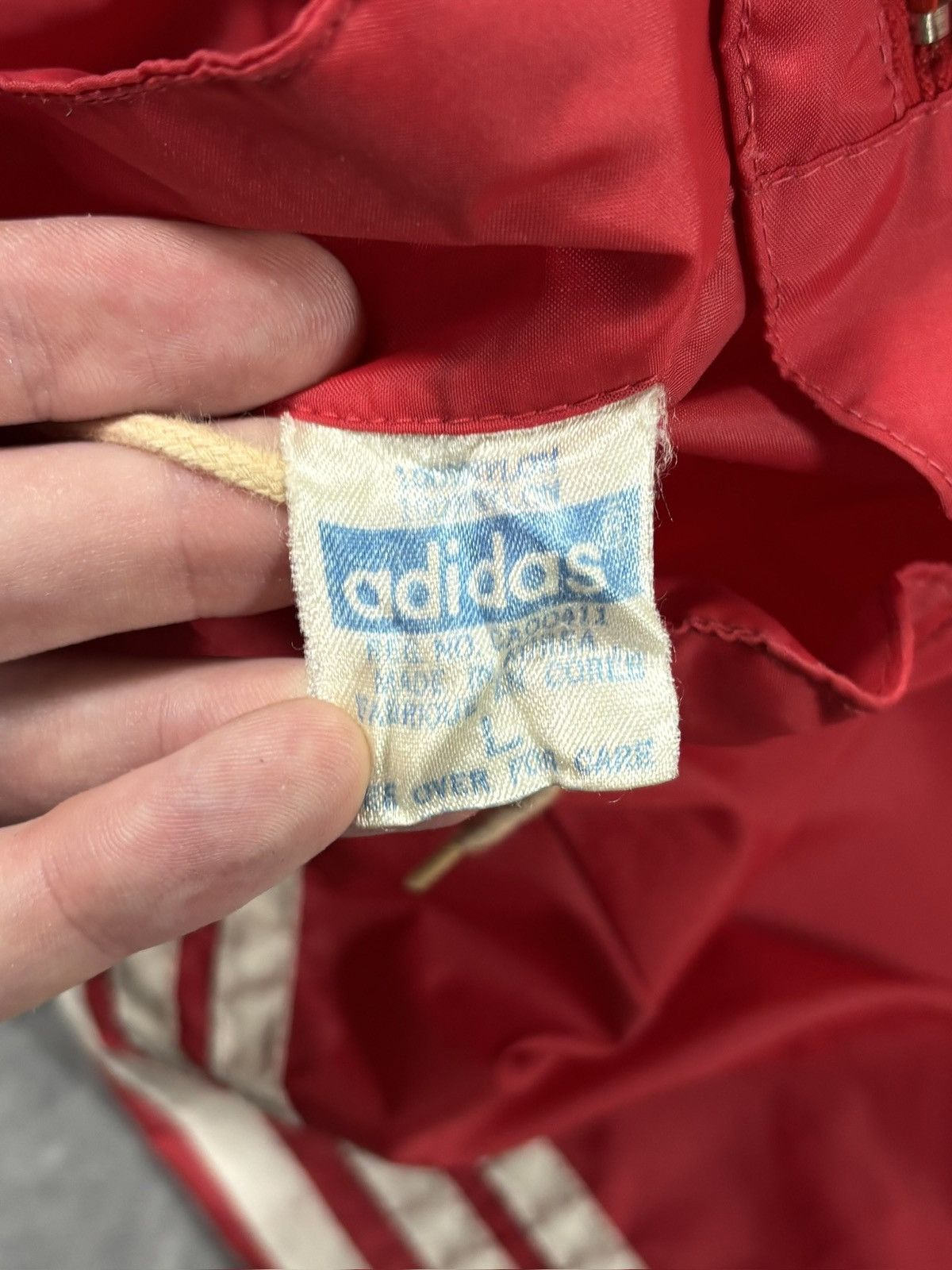 Adidas 1980s Adidas Windbreaker Vintage Track Jacket Hood 3 Stripe Size US M / EU 48-50 / 2 - 5 Thumbnail