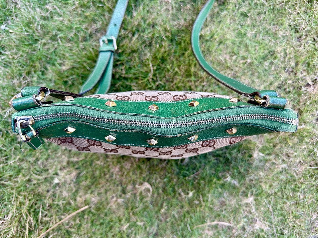 Gucci Authentic Gucci Monogram GG Studded Crossbody Bag Size ONE SIZE - 4 Thumbnail