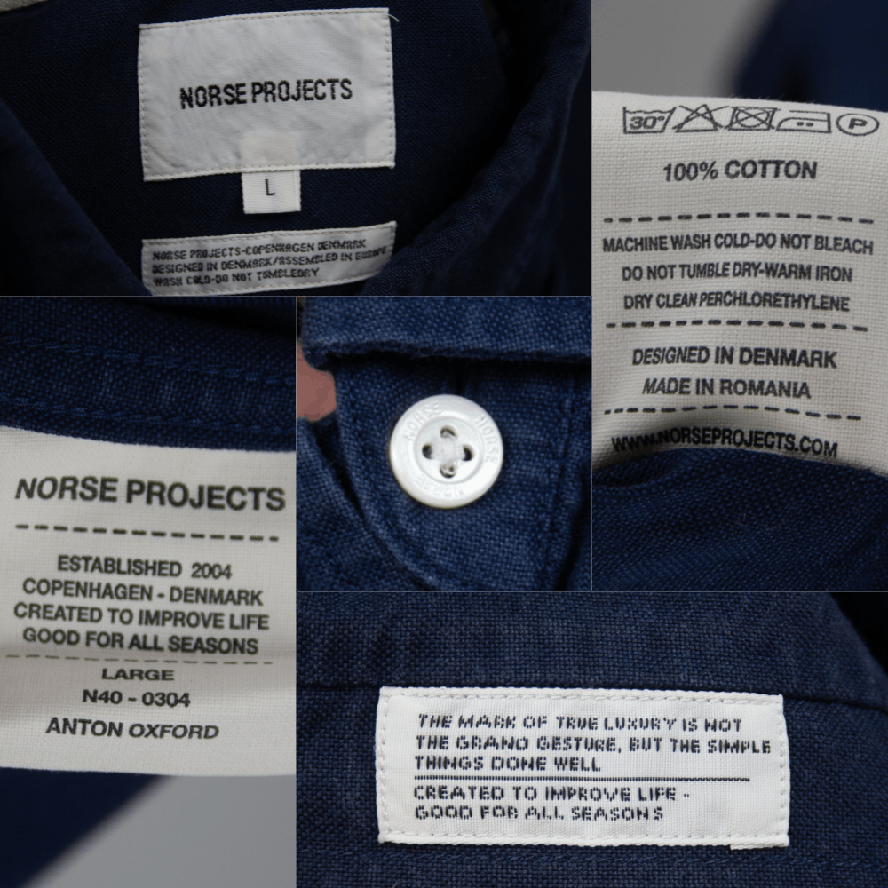 Norse Projects Anton Oxford Navy Shirt Size US L / EU 52-54 / 3 - 9 Thumbnail