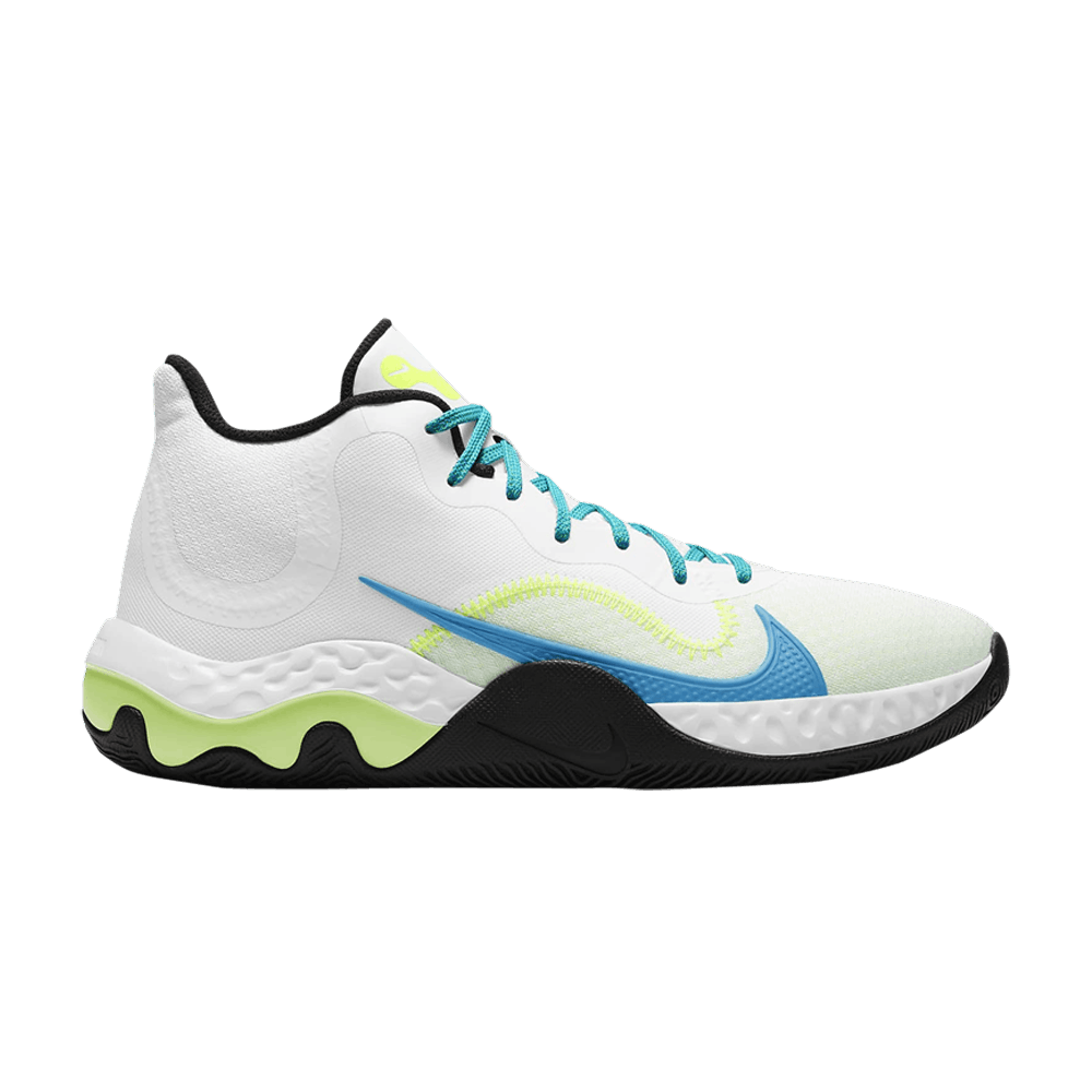 image of Nike Renew Elevate White Volt Light Blue Fury Shoes, Men's (Size 8)