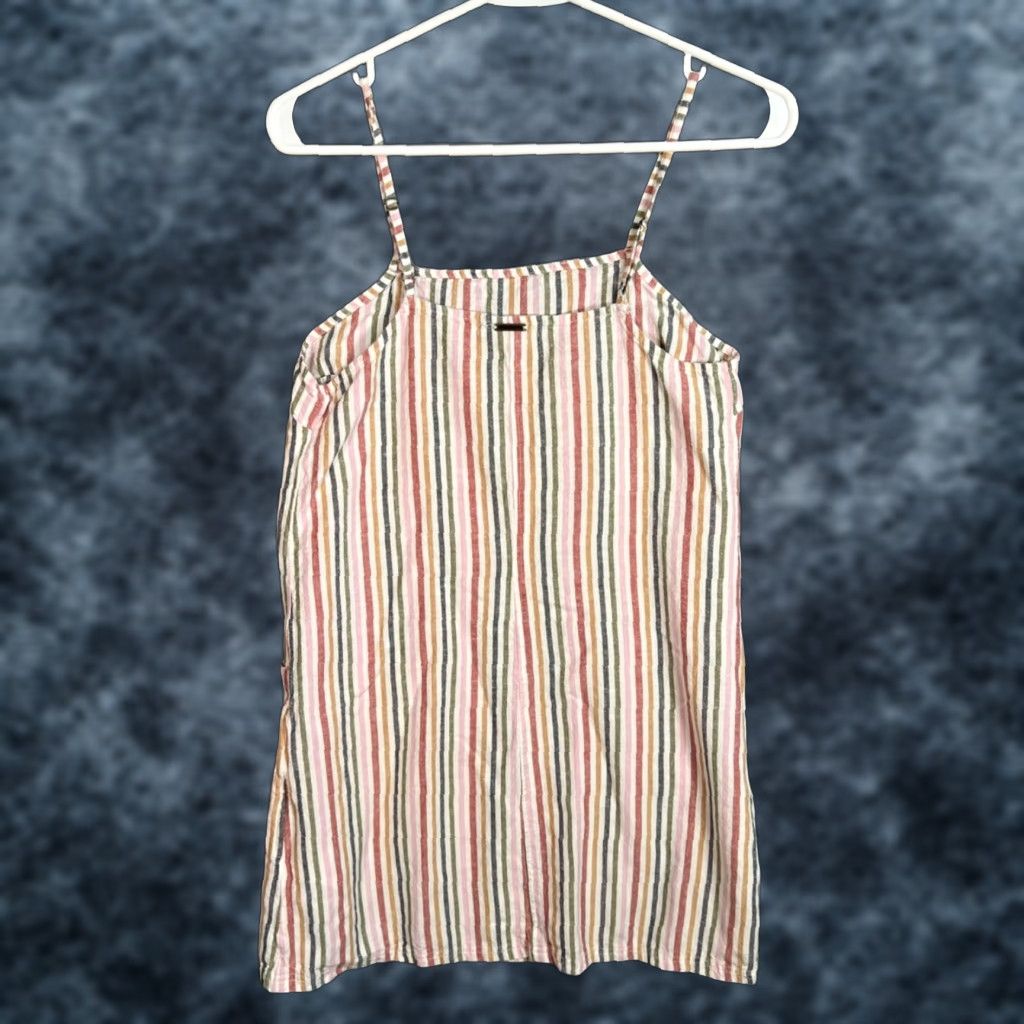 Billabong VINTAGE Billabong Womens Small Striped Sleeveless Mini Dress Adjustable Straps & Pockets Size S / US 4 / IT 40 - 1 Thumbnail