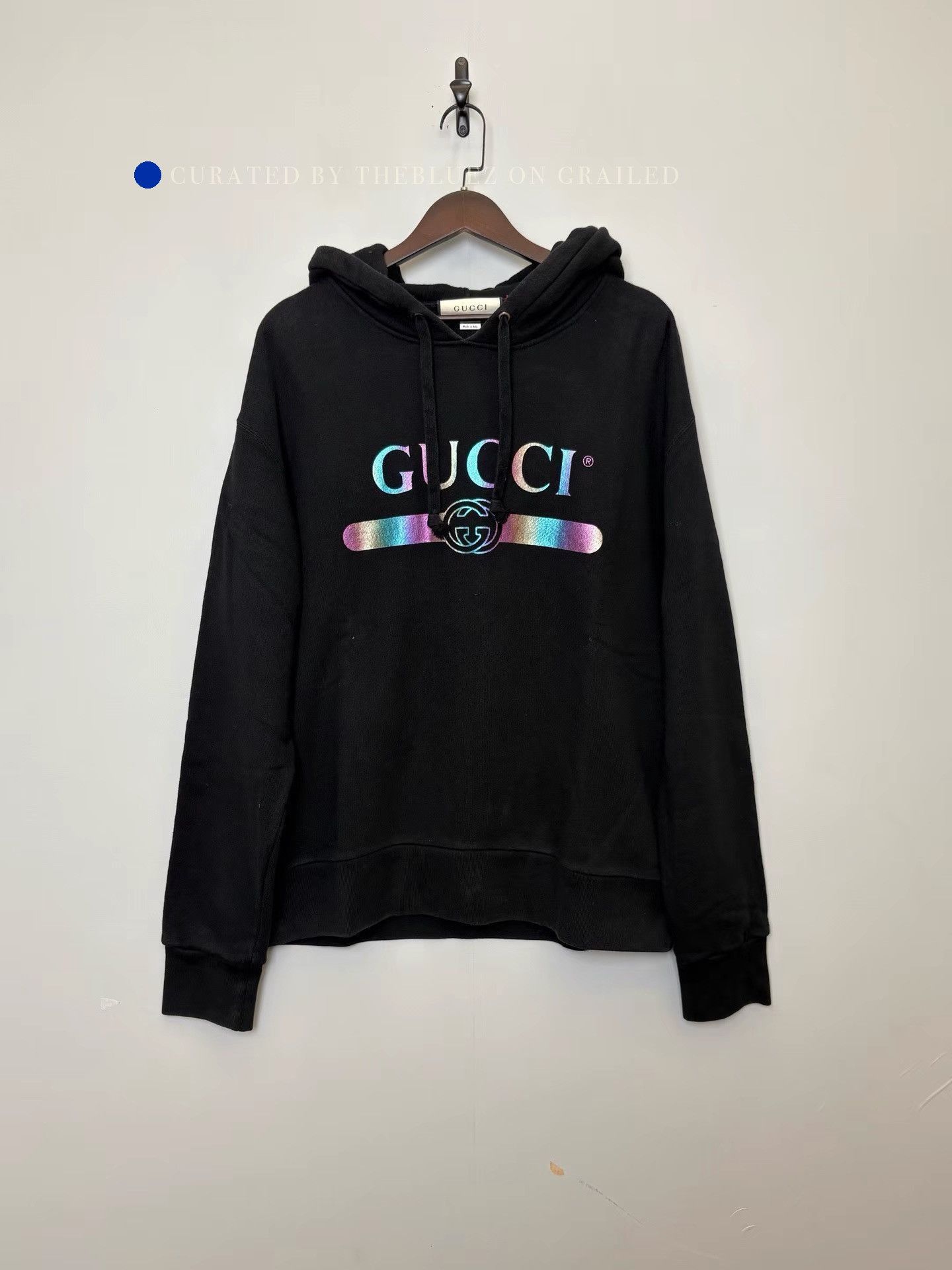 Gucci Stylish Black Laser Logo Hoodie Size US M / EU 48-50 / 2 - 1 Thumbnail