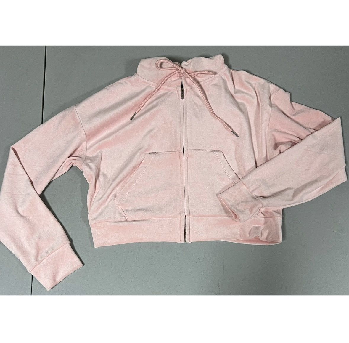 Japanese Brand Pink Pastel Y2K Velour Zipper Sweatshirt Hoodie Size M 👑✨ Size M / US 6-8 / IT 42-44 - 3 Thumbnail