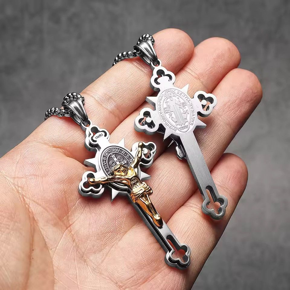 Jewelry Jesus Exorcism Cross Amulets Pendnat Necklace Size ONE SIZE - 4 Thumbnail