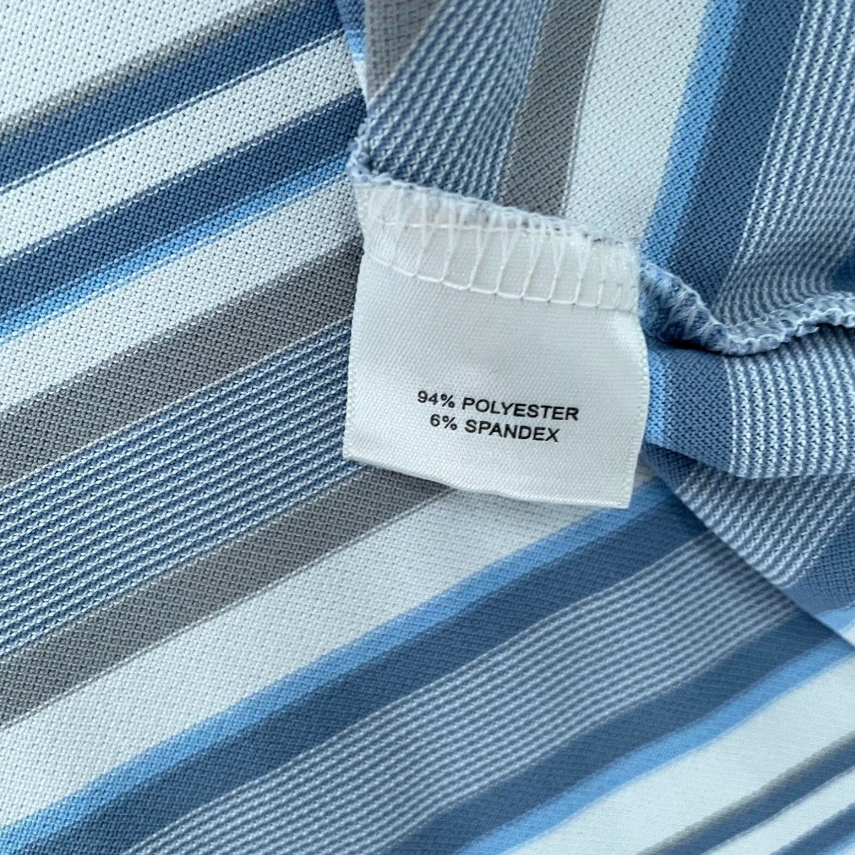 Peter Millar Peter Millar Polo Adult XL Gray Blue Striped US Open Logo Mens Size US XL / EU 56 / 4 - 6 Thumbnail