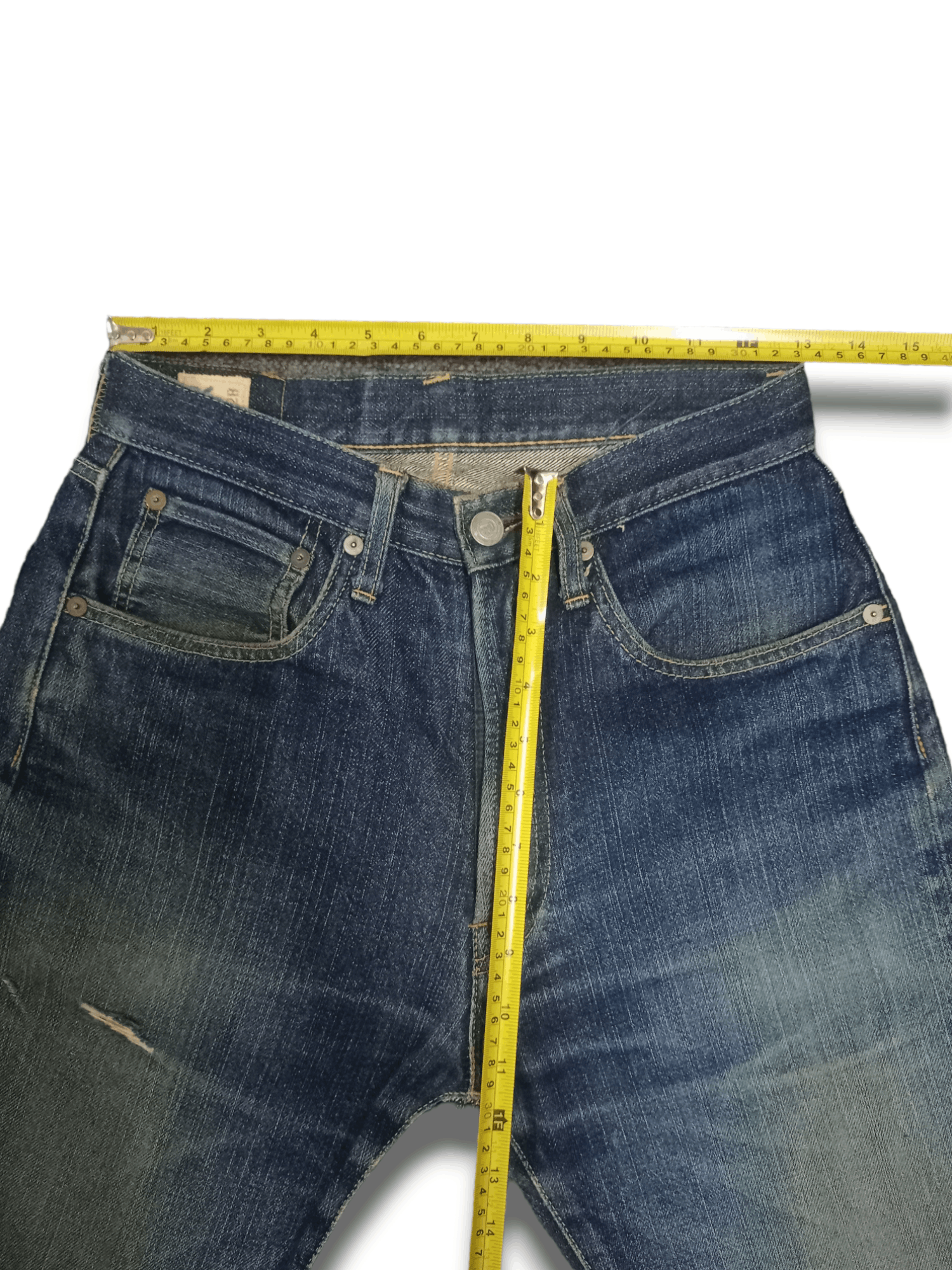 45rpm Vintage Japanese 45Rpm Mud Wash Distressed Loose Jeans Size US 26 / EU 42 - 10 Thumbnail