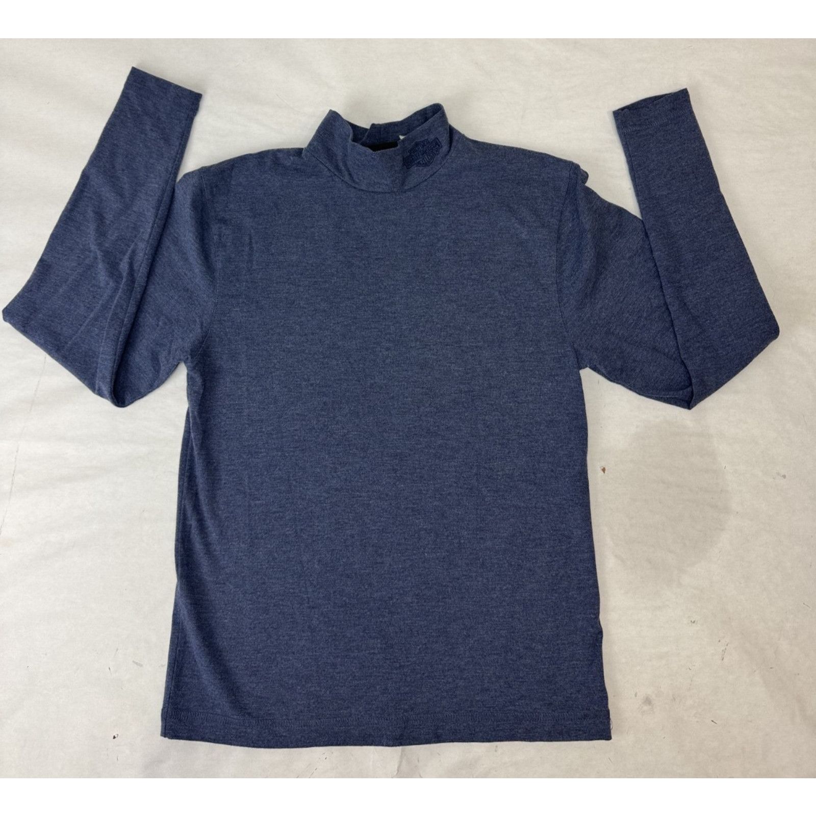 Harley Davidson Harley-Davidson Blue Long Sleeve Turtleneck Biker Logo Large Size L / US 10 / IT 46 - 1 Thumbnail