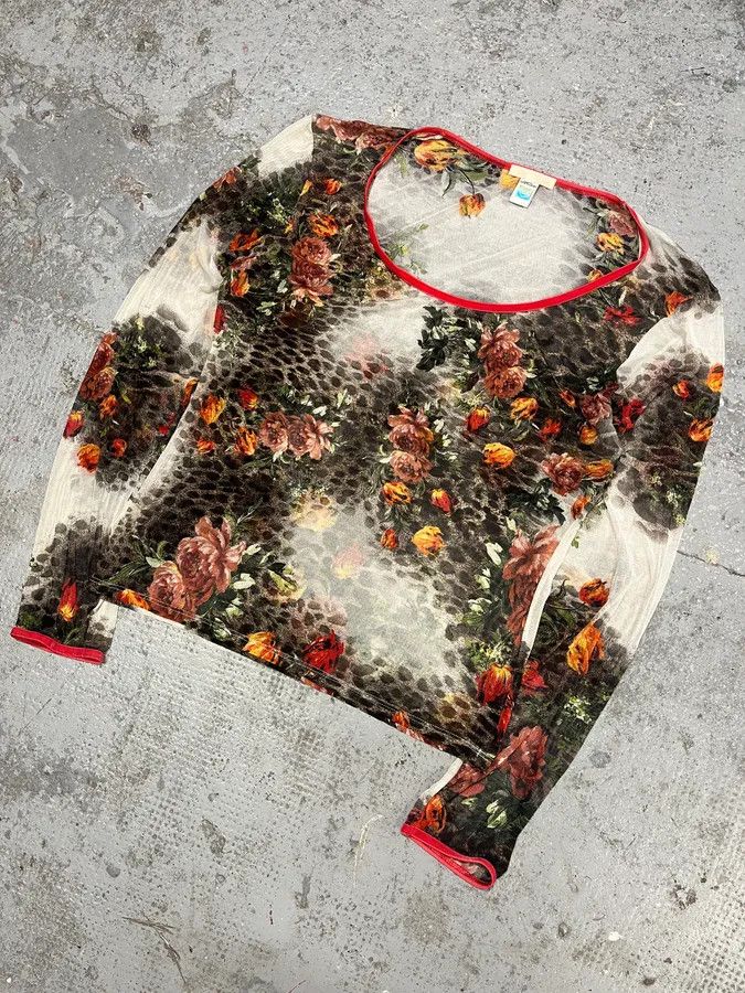 Roberto Cavalli FW2002 Roberto Cavalli Floral Longsleeves Top Size S / US 4 / IT 40 - 2 Thumbnail