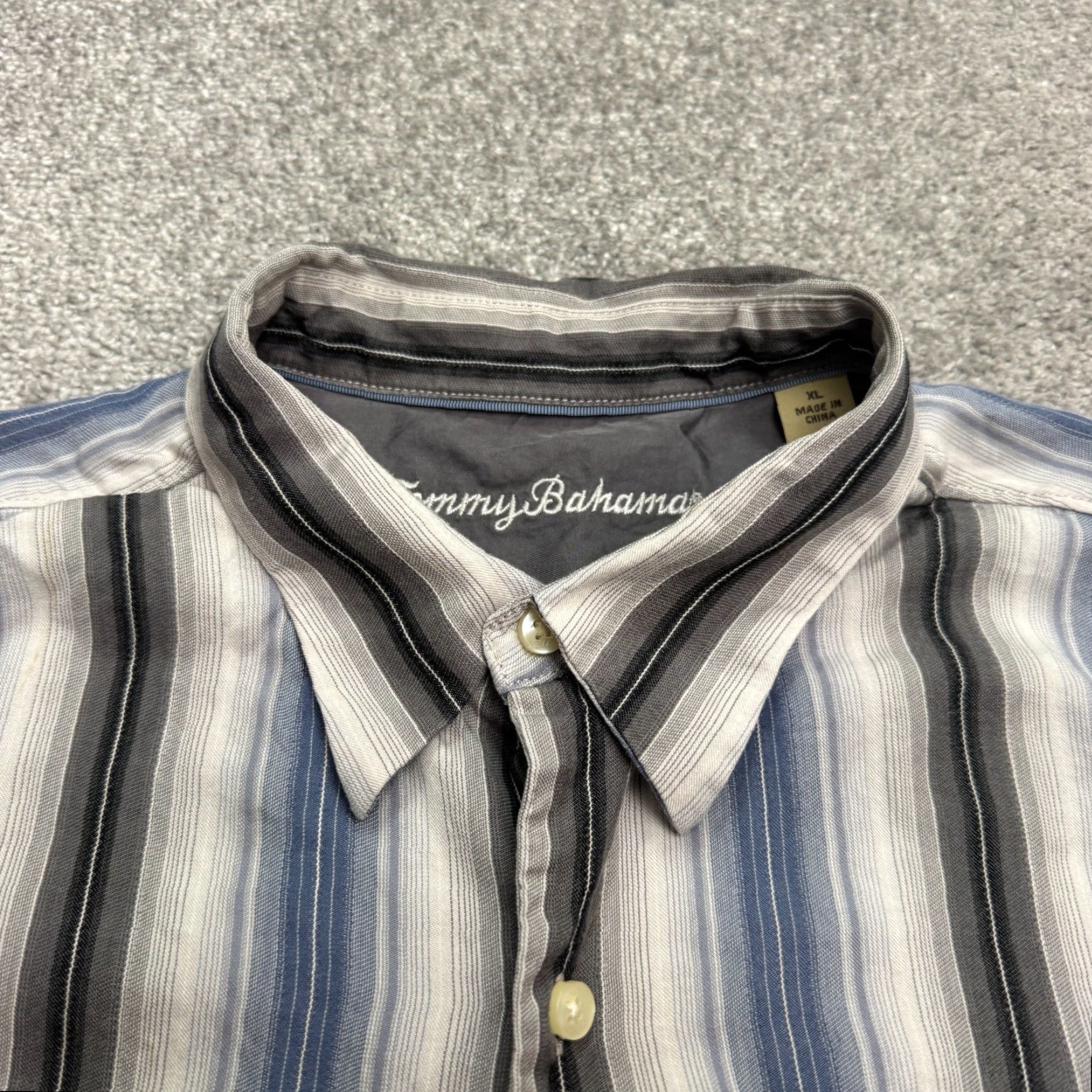 Tommy Bahama Tommy Bahama Striped Button-Down Shirt Mens XL Blue Gray Long Sleeve Tencel Size US XL / EU 56 / 4 - 3 Thumbnail