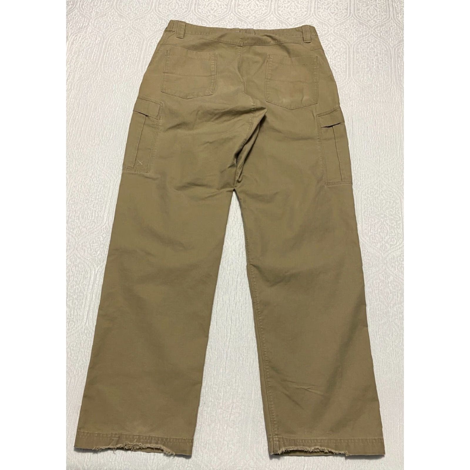 Vintage Vertx Cargo Pants Men's Size 36×34 Beige Relaxed Fit Elastic Waist Side Cargo Pocket Straight Pants Mens Beige 34 36 Verx Size US 34 / EU 50 - 4 Thumbnail