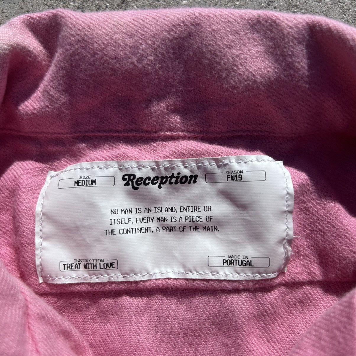 Other Reception Garment-Dyed Pink Overshirt w/ Embroidery Size US M / EU 48-50 / 2 - 4 Thumbnail