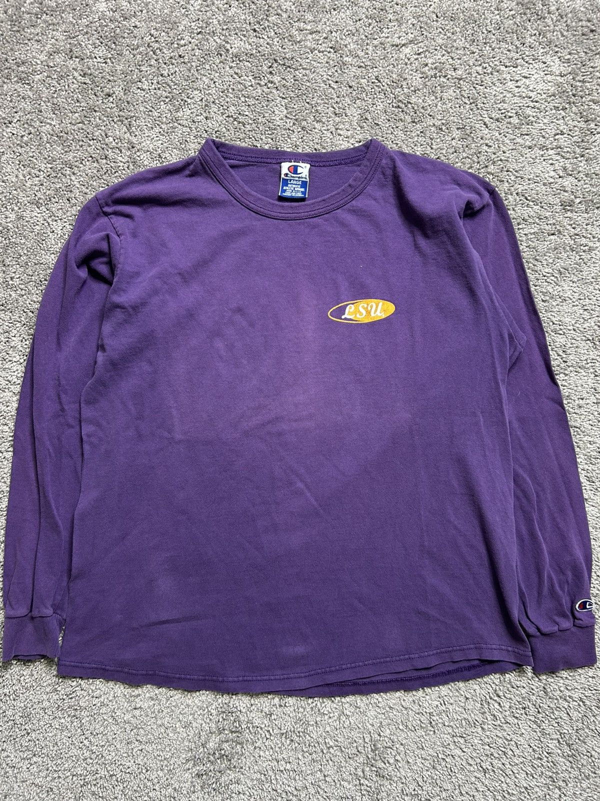 Champion × Vintage Vintage 90s Champion LSU Long Sleeve Tee Made in USA Size US L / EU 52-54 / 3 - 1 Thumbnail