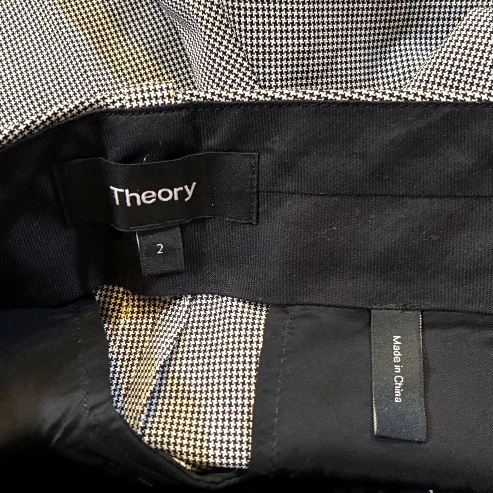 Theory Theory Hounds Tooth Wool Dress Pants Trousers Gray Black Women's Size 2 Size 26" / US 2 / IT 38 - 6 Thumbnail