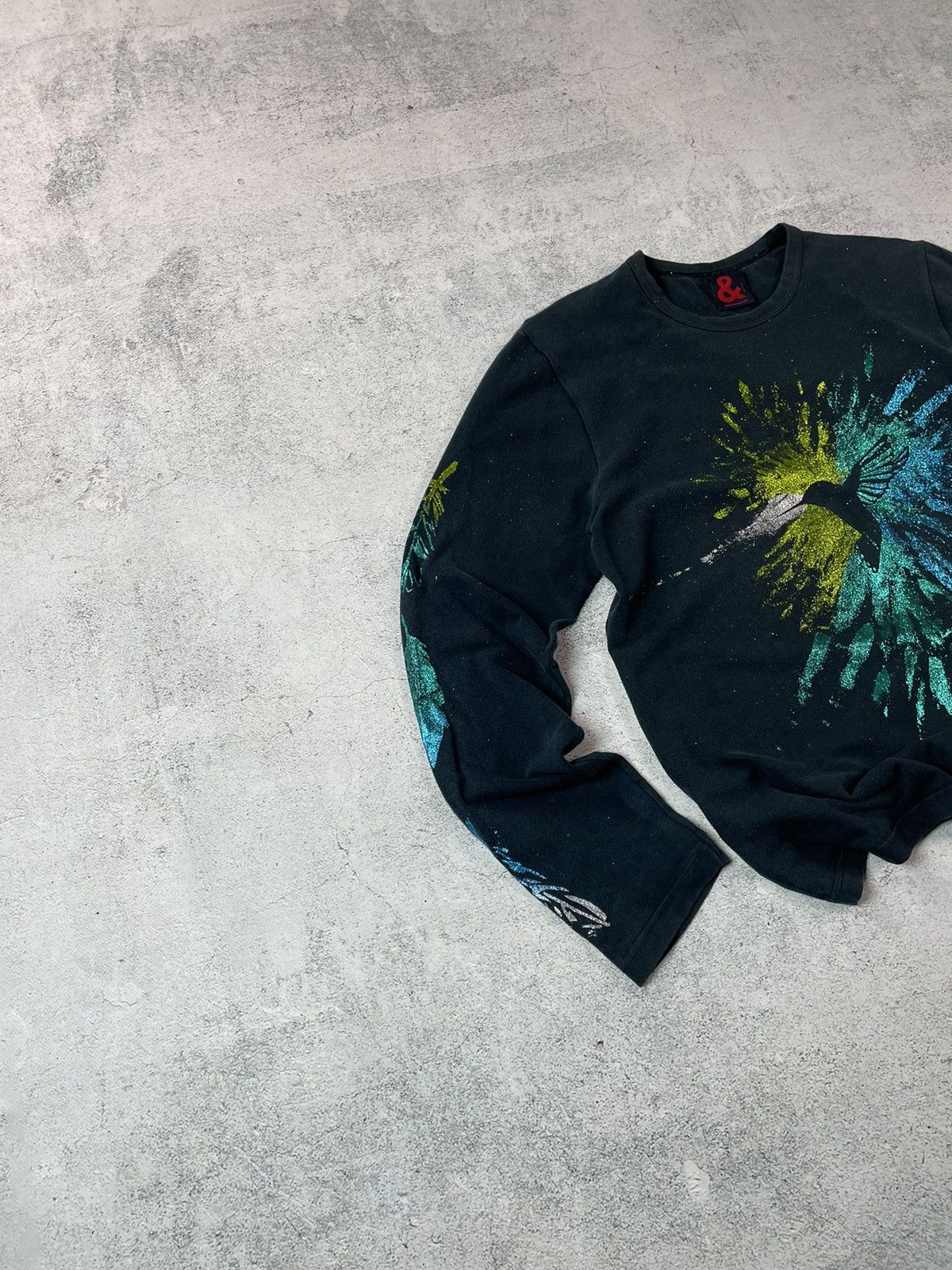Dolce & Gabbana × Vintage Vintage 90s Dolce & Gabbana Colibri Shiny Faded Longsleeve Size US M / EU 48-50 / 2 - 2 Thumbnail