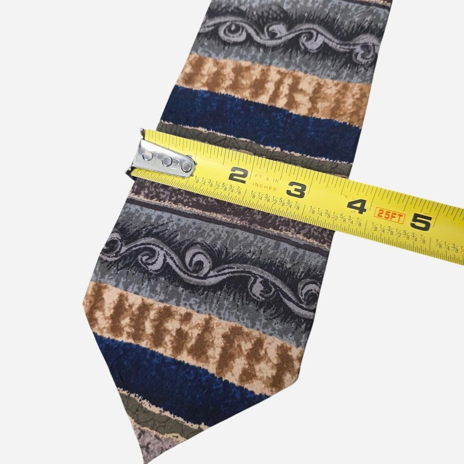 Vintage Vintage Jimmy V Tie 90s Abstract Retro Statement Silk Size ONE SIZE - 2 Thumbnail