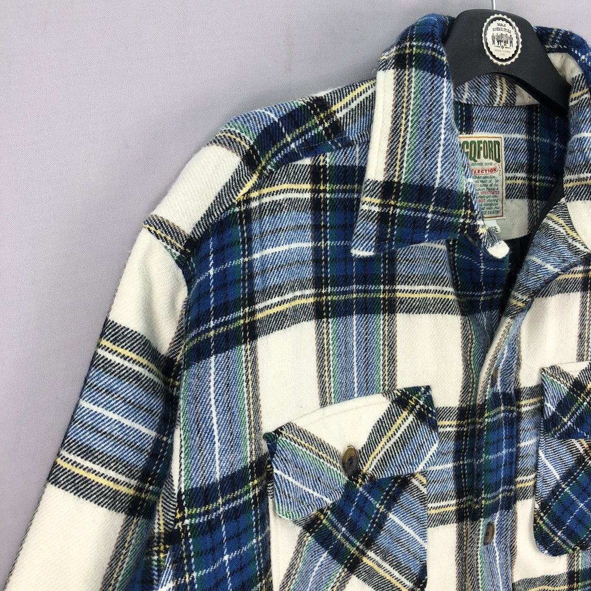 Japanese Brand Vintage 90's Flannel Jacket Tartan Check by GQFORD Size US XL / EU 56 / 4 - 2 Thumbnail