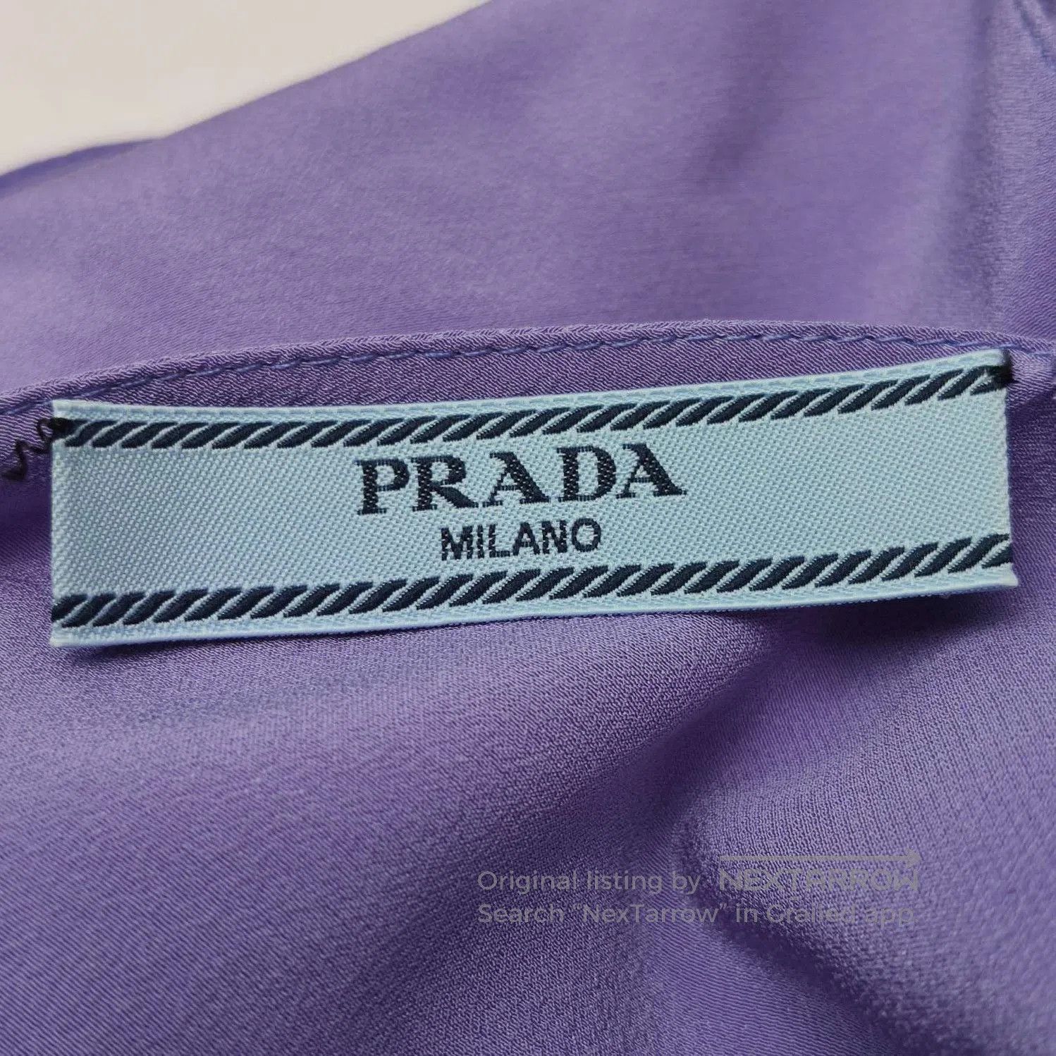 Prada Prada Solid Color Silk Top with Triangle Logo . Size M / US 6-8 / IT 42-44 - 3 Thumbnail