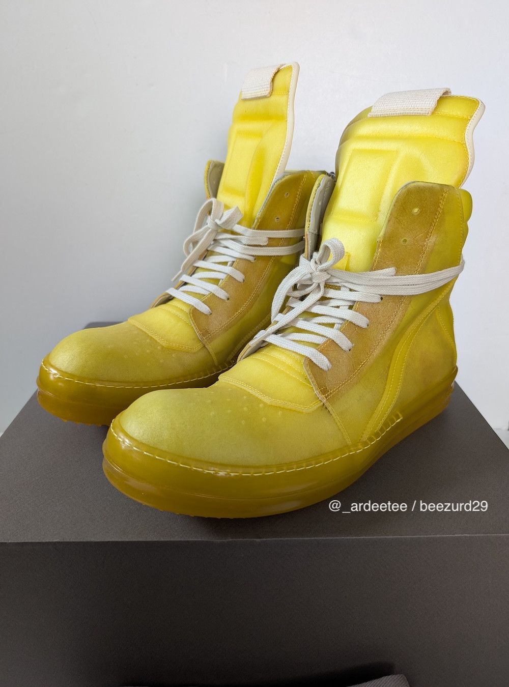 Rick Owens *NEW* APPARITION SEMI-TRANSPARENT LEATHER GEOBASKET SNEAKERS Size US 9 / EU 42 - 11 Thumbnail