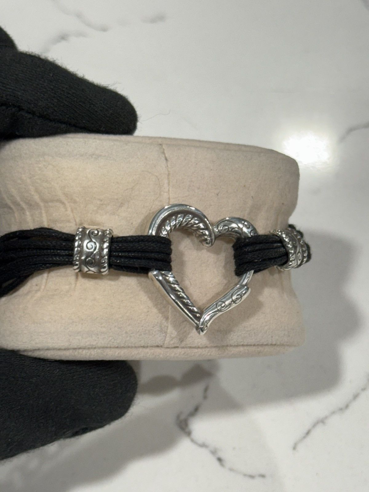 Brighton Brighton Heritage Heart Corded Bracelet Sterling Silver Size ONE SIZE - 3 Thumbnail