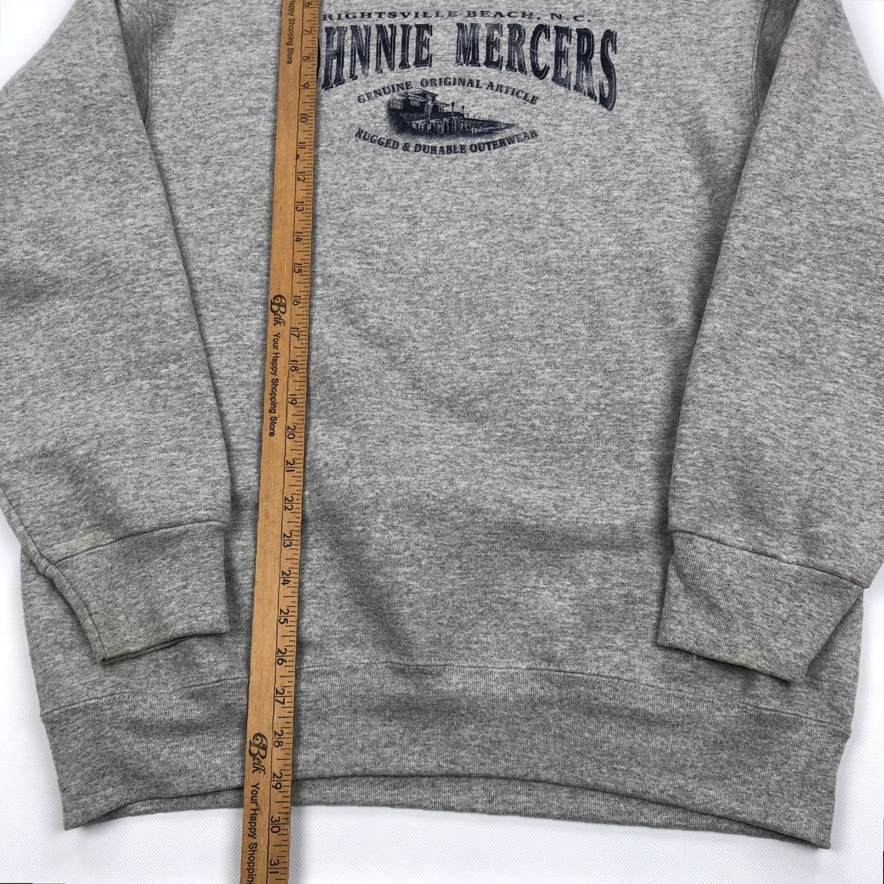 Fruit Of The Loom VINTAGE Fruit of the Loom Johnnie Mercers Pier Wrightsville Beach Crewneck L Pullover Sweatshirt Gray Mens 90s Nautical Retro Beach Size US L / EU 52-54 / 3 - 7 Thumbnail