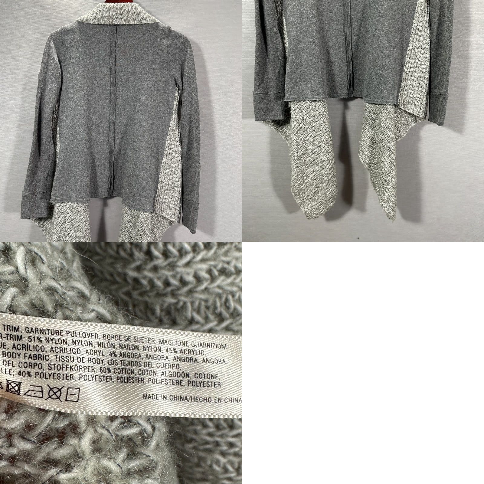 Anthropologie Anthropologie Cardigan Sweater Womens XS Gray Cascade Front Open V-Neck Knit Shirt Size XS / US 0-2 / IT 36-38 - 8 Thumbnail