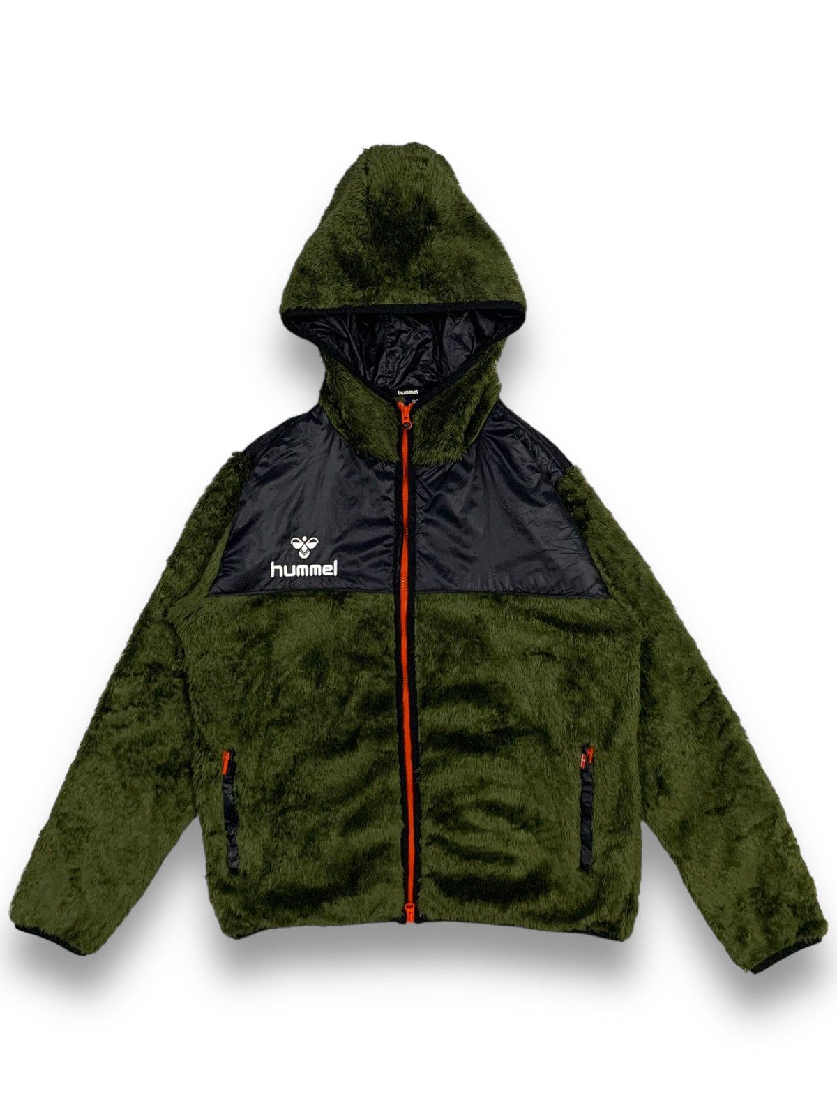 Vintage Hummel Embroidered Logo Fleece Hooded Jacket