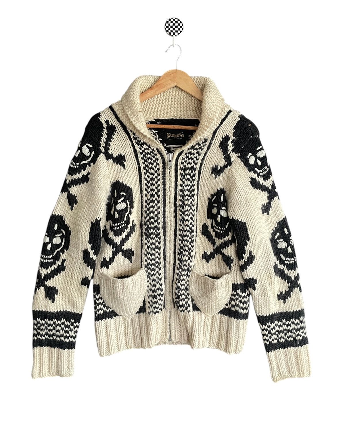 Japanese Brand Vintage Japanese Brand RNA Slang Skull Wool Knitwear 1990s Size US M / EU 48-50 / 2 - 1 Thumbnail