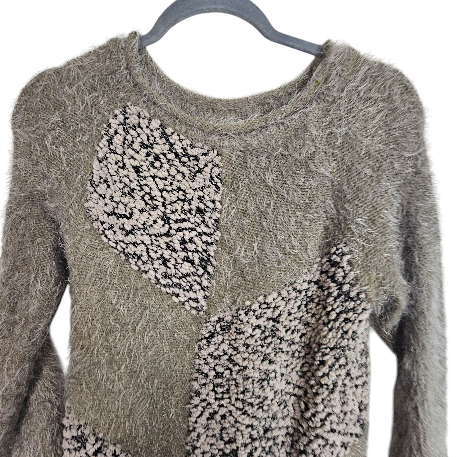 Pretty Green Vintage Pretty Angel Y2K Patchwork Wool Fuzzy Sweater XS Size XS / US 0-2 / IT 36-38 - 2 Thumbnail