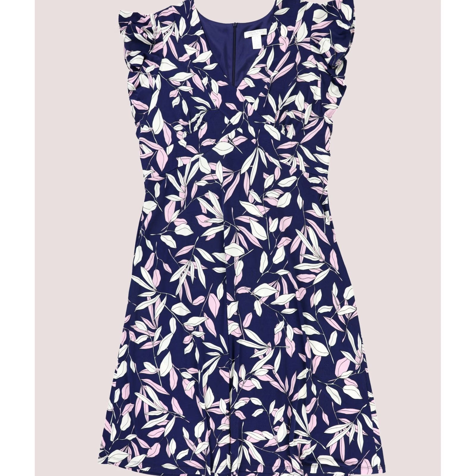 Vintage LONDON TIMES Womens Floral Midi Dress Purple Petite 14P Size XL / US 12-14 / IT 48-50 - 1 Thumbnail