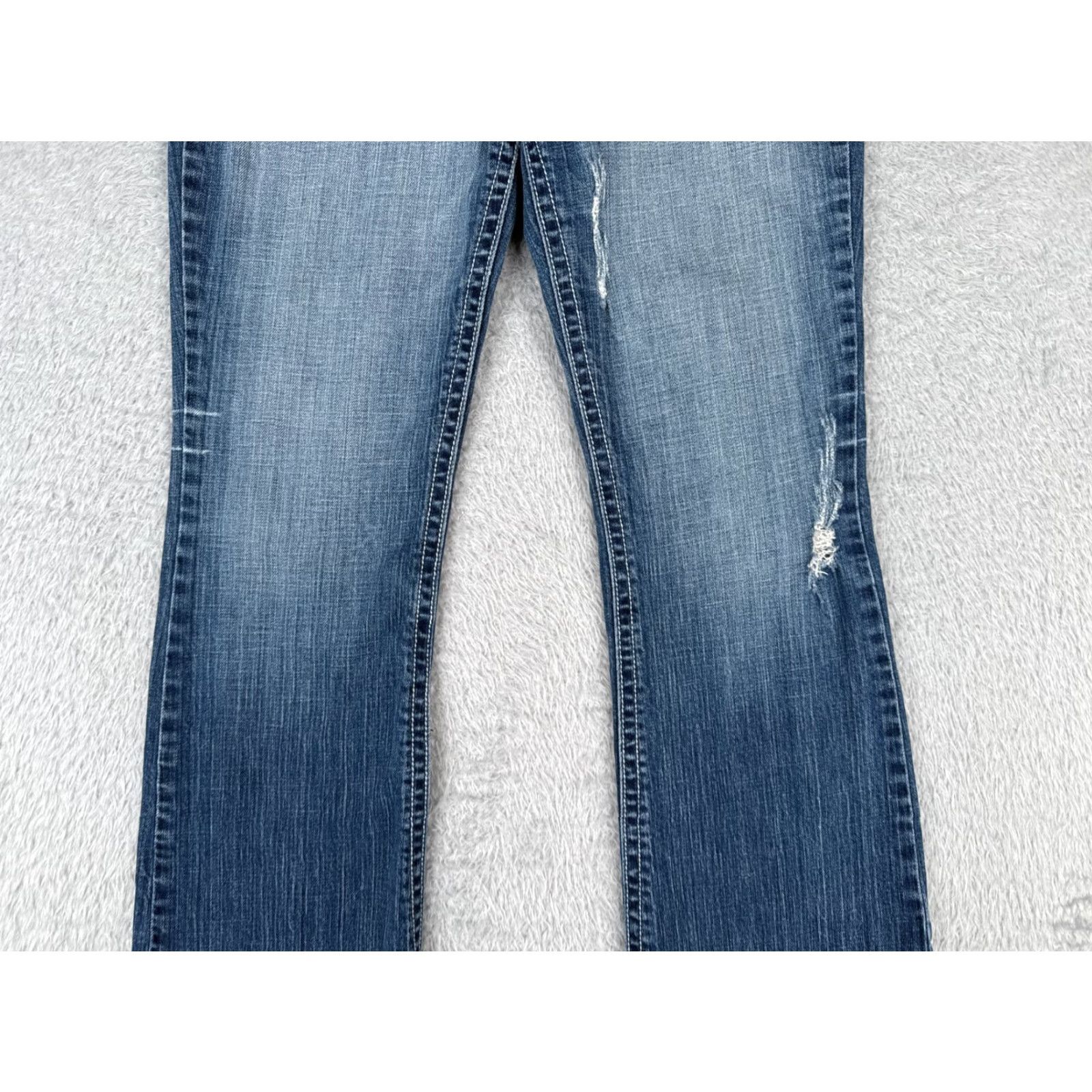Vintage VINTAGE YMI Jeans Womens Bootcut Denim Pants 27x30 Low Rise Distressed Stretch Cotton 80s Size 25" / US 0 / IT 36 - 3 Thumbnail