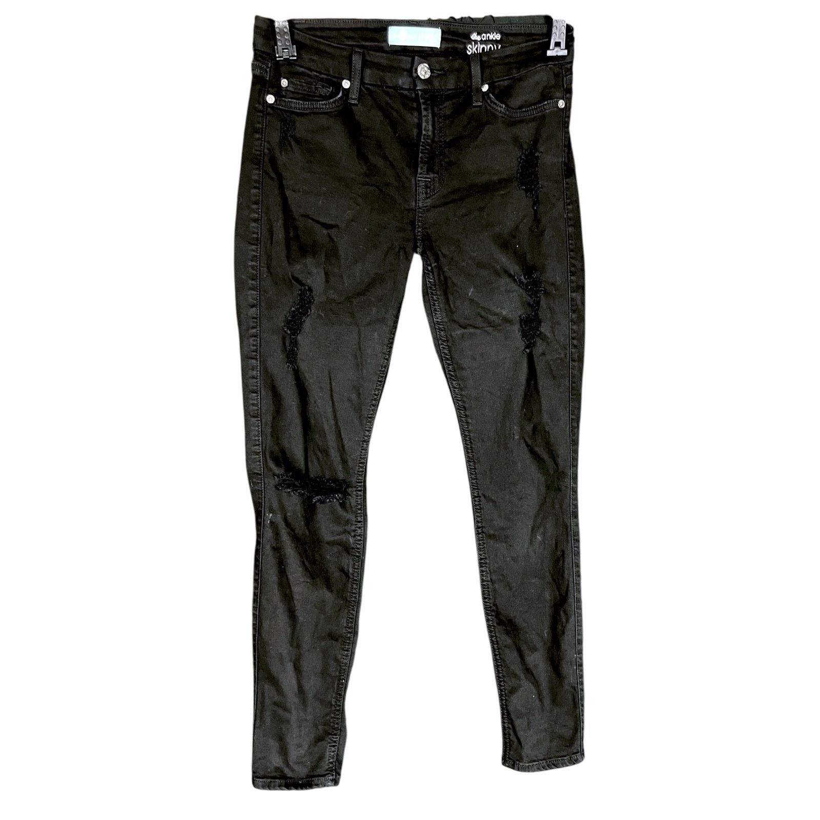 7 For All Mankind 7 For All Mankind b(air) Women's 27x27 Distressed Black Size 27" / US 4 / IT 40 - 11 Thumbnail
