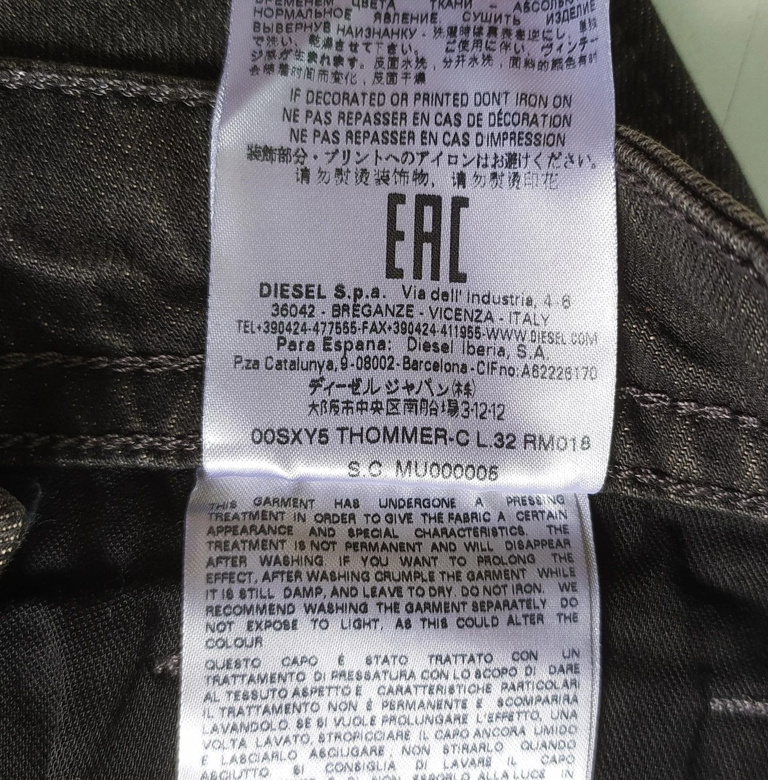 Diesel Diesel THOMMER-C L.32 MENS JEANS T/9797 Size US 34 / EU 50 - 10 Thumbnail