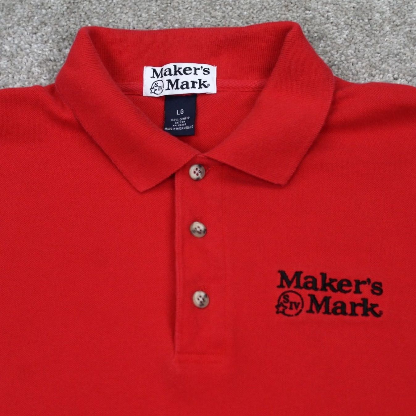 Vintage Makers Mark Polo Shirt Mens Large Red Pique Cotton Short Sleeve Pullover Shirt Polo Size US L / EU 52-54 / 3 - 7 Thumbnail