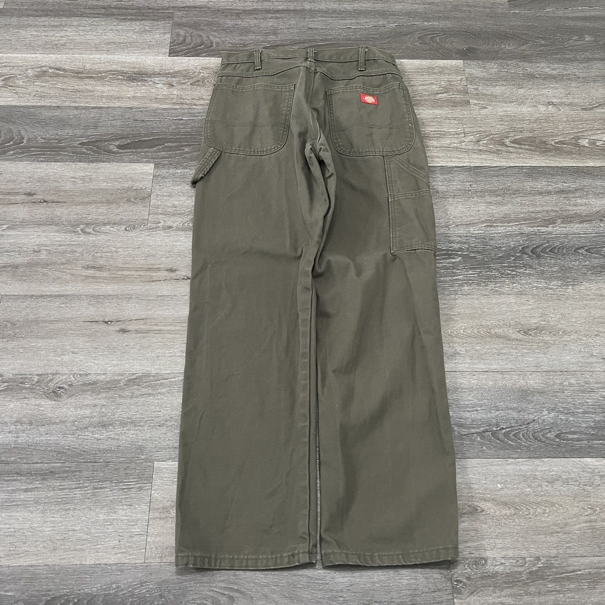 Dickies Essential Vintage 90s Dickies Olive green wide leg carpenter Size US 33 - 1 Thumbnail