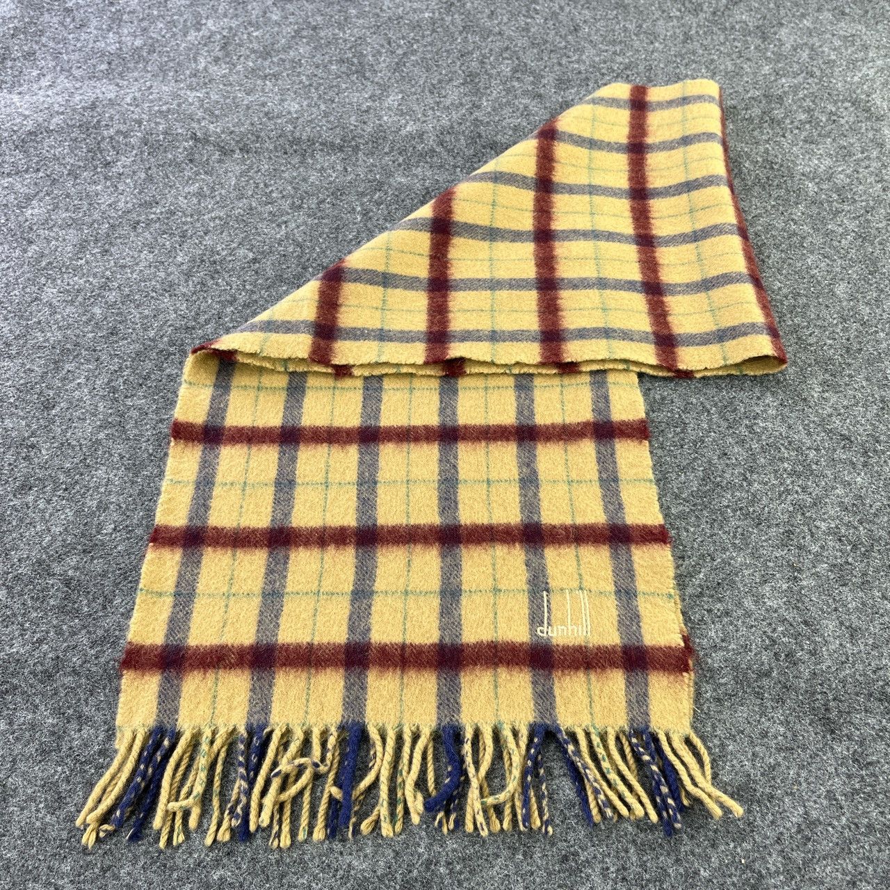 Alfred Dunhill × Vintage Dunhill Cashmere Scarf / Muffler / Neckwear T724 Size ONE SIZE - 4 Thumbnail