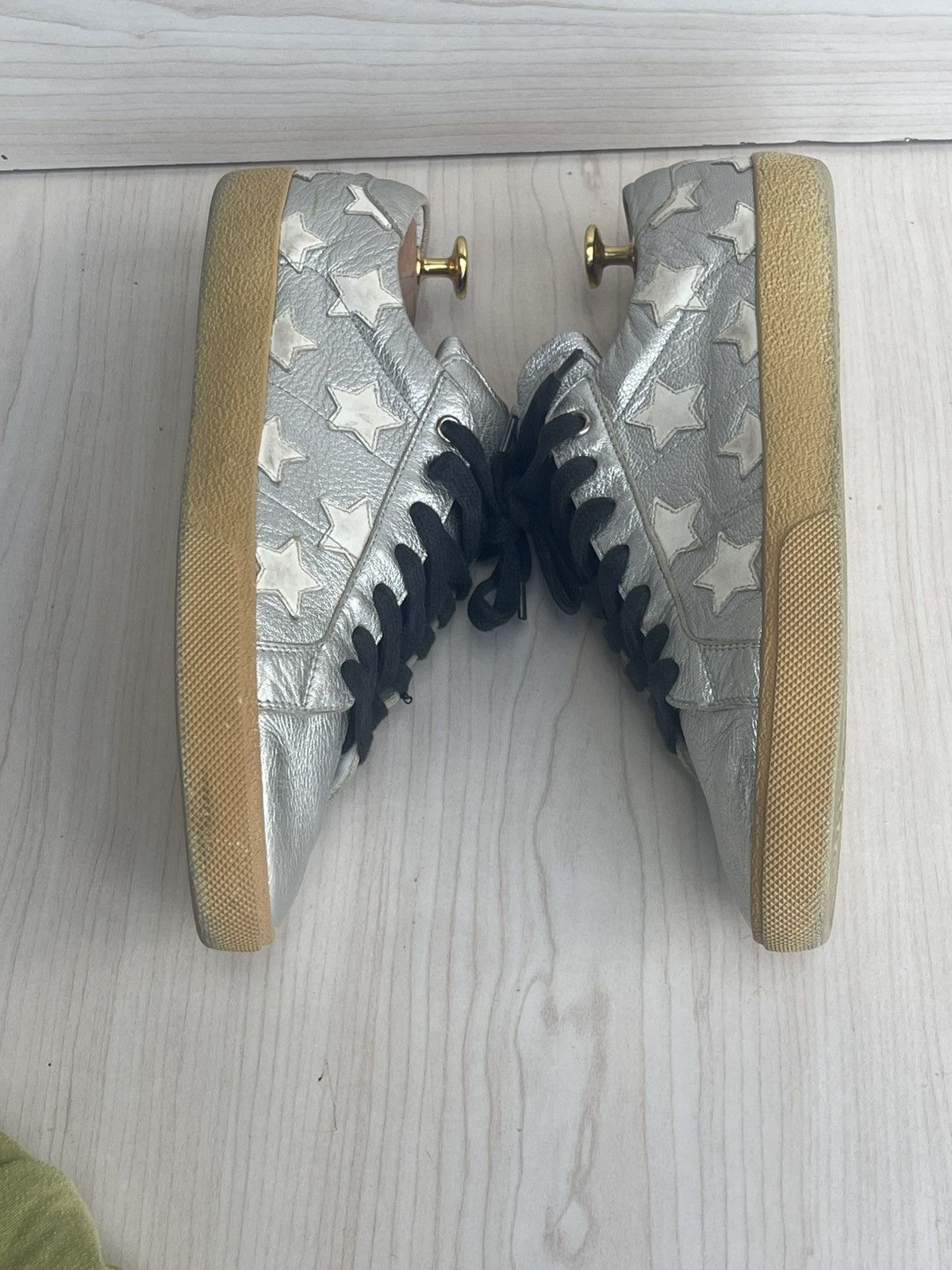 Saint Laurent Paris SAINT LAURENT WHITE AND SILVER STARS SNEAKERS Size US 8 / EU 41 - 6 Thumbnail
