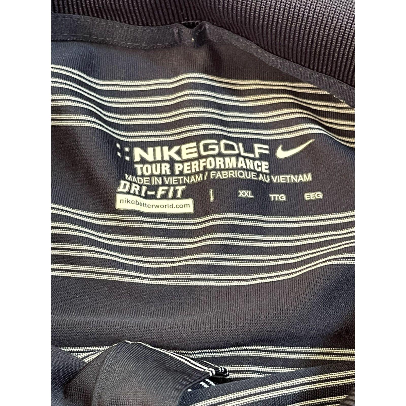 Nike Nike Golf Polo Shirt Mens Dri-Fit Stretch Striped Blue Collar Button XXL Short Sleeve Casual Size US XXL / EU 58 / 5 - 2 Thumbnail