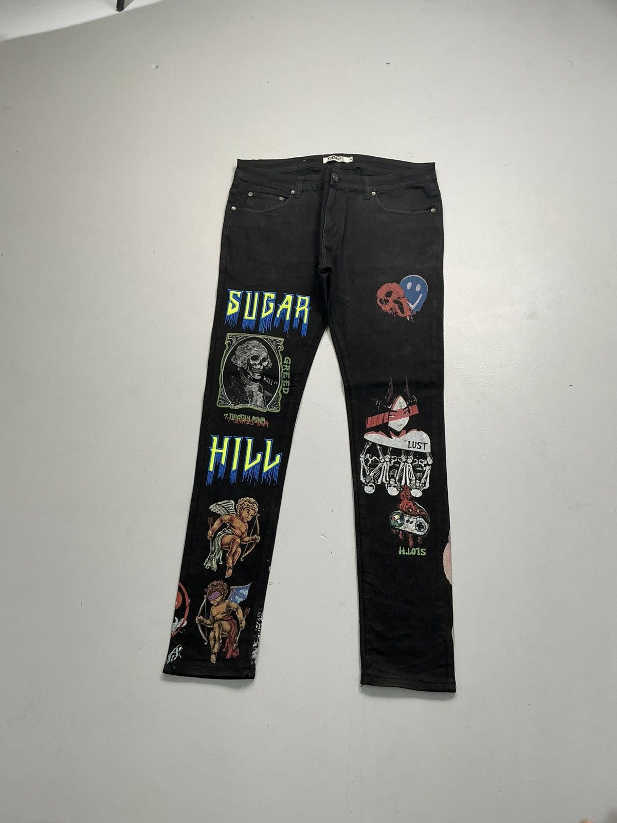 Designer Vintage sugarhills crazy prints denim Size US 38 / EU 54 - 1 Thumbnail
