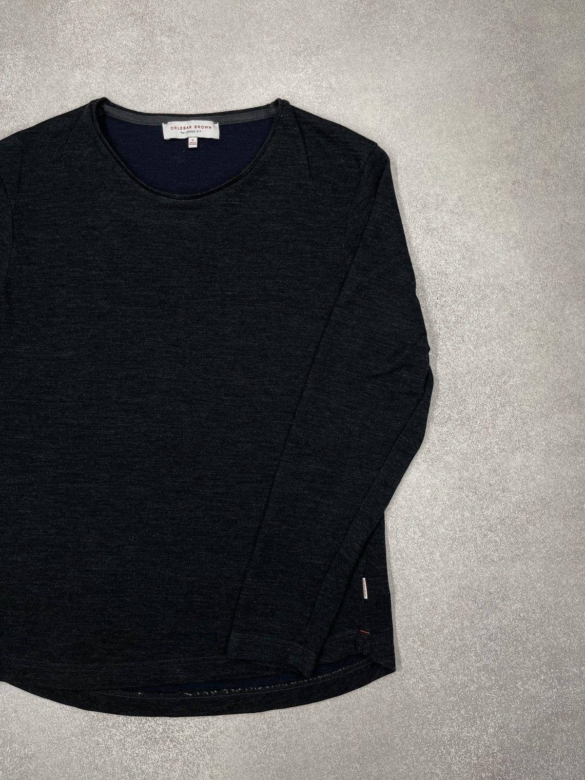 Orlebar Brown Mens Orlebar Brown Crewneck Longsleeve Wooll Dark Grey Size US L / EU 52-54 / 3 - 3 Thumbnail