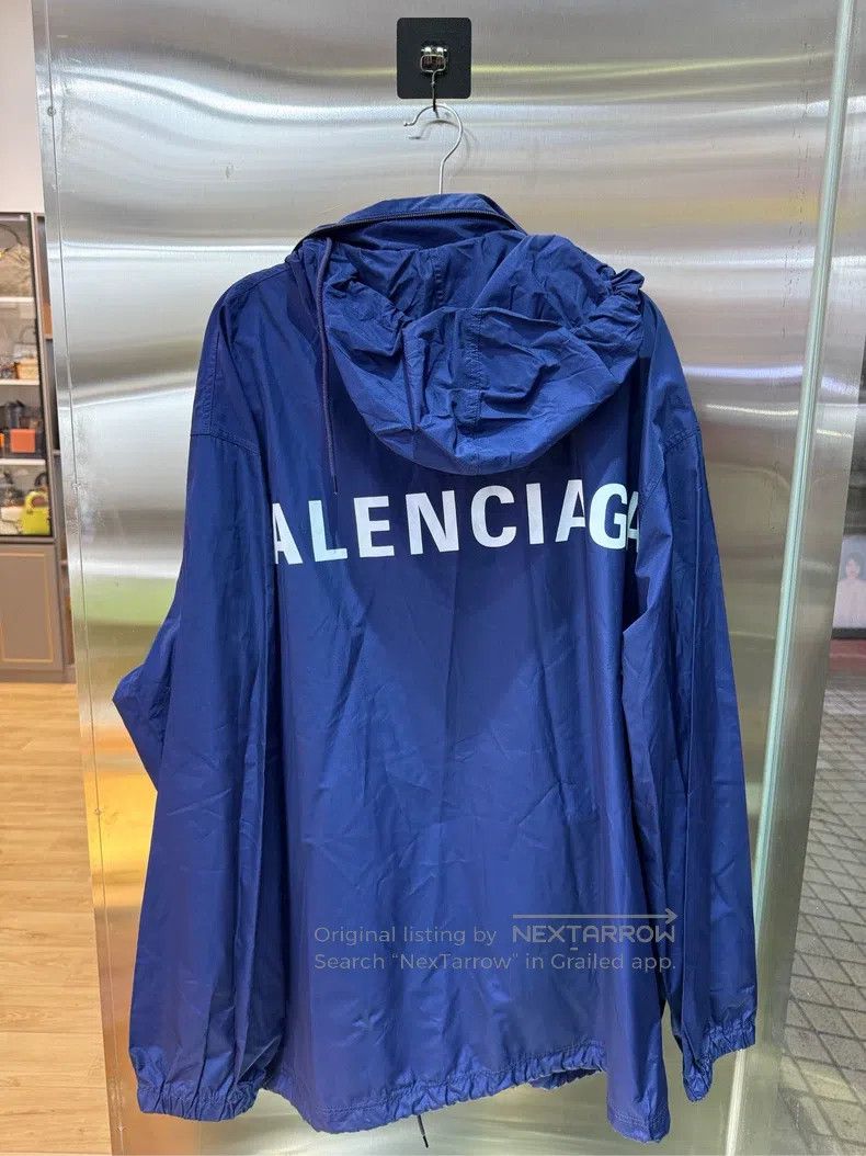 Balenciaga Balenciaga Back Logo Deep Blue Windbreaker Size US M / EU 48-50 / 2 - 2 Thumbnail