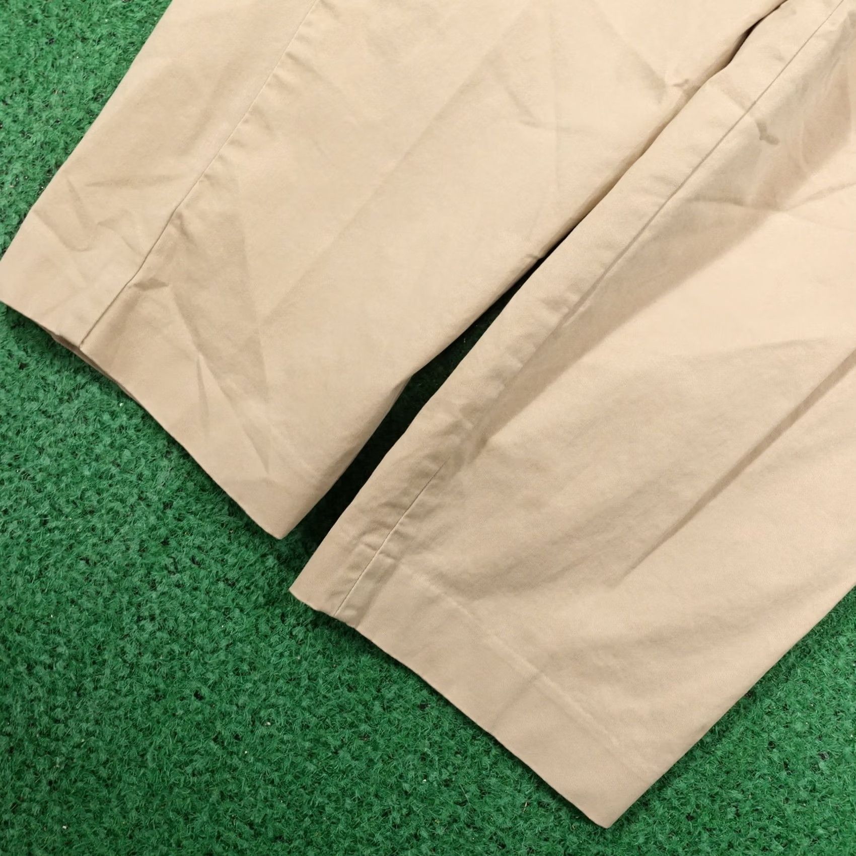 Express EXPRESS ANKLE HIGH RISE TAN BEIGE KHAKI PLEATED CHINO PANTS WOMENS SIZE 10R Size 32" / US 10 / IT 46 - 3 Thumbnail